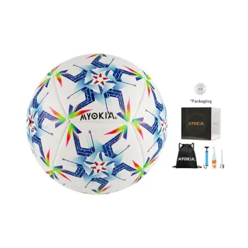MYOKIA Size 5 Ball Soccer PU Seamless Thermal bonding Unisex Blue Green