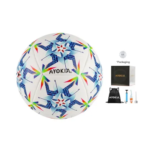 MYOKIA Size 5 Ball Soccer PU Seamless Thermal bonding Unisex Blue Green