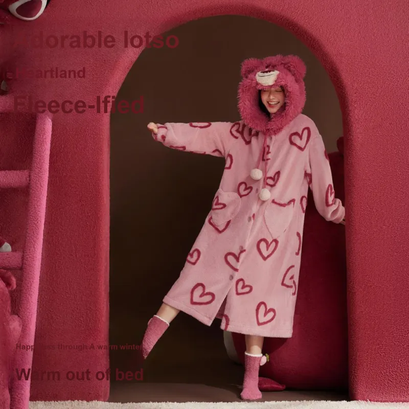 JINGYUN x Disney Pajama Robe Women's Red-2