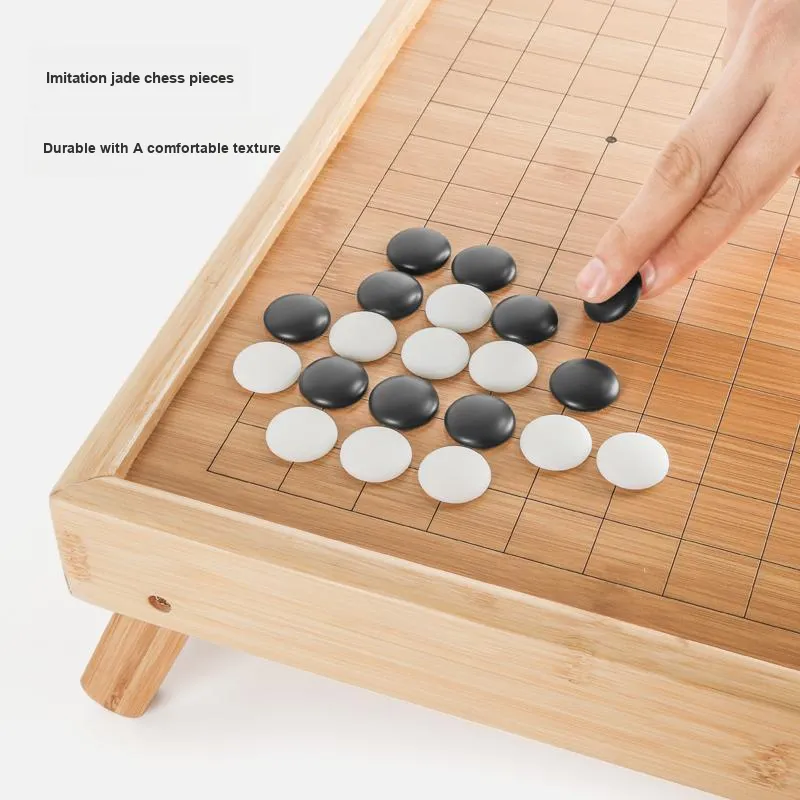 Miao Ji Go Five In A Row Set Nanzhu Go Board With Jade Like Stones And Nanzhu Canister Go Stands MJ8190 Board Games-2