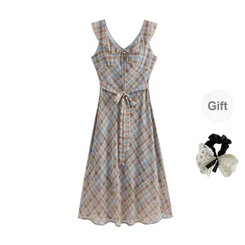 PAVEA Sleeveless Dresses Women's Image Color+Hair Tie Included