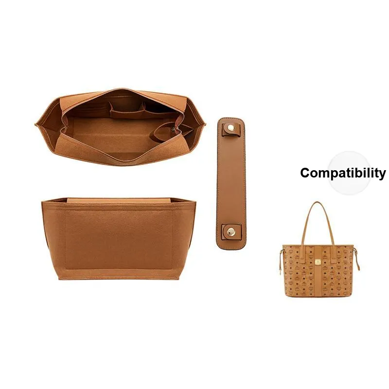 Jingxi Felt Bag Accessory Bag Insert Women's Earth Yellow/Gold Tone