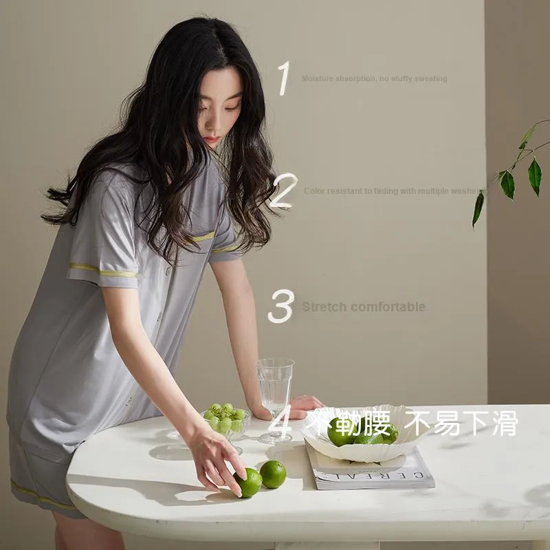 Xuan Liang Pajama Set Women's Mist Gray-2