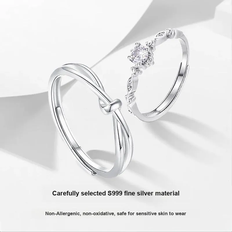 MISS TOOYA 999 Fine Silver Rings Unisex-2