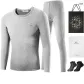 Silk Clothing Sets (Light Gray) Thickened and Fleece-Lined/Includes 2 Pack Socks+Shopping Bag