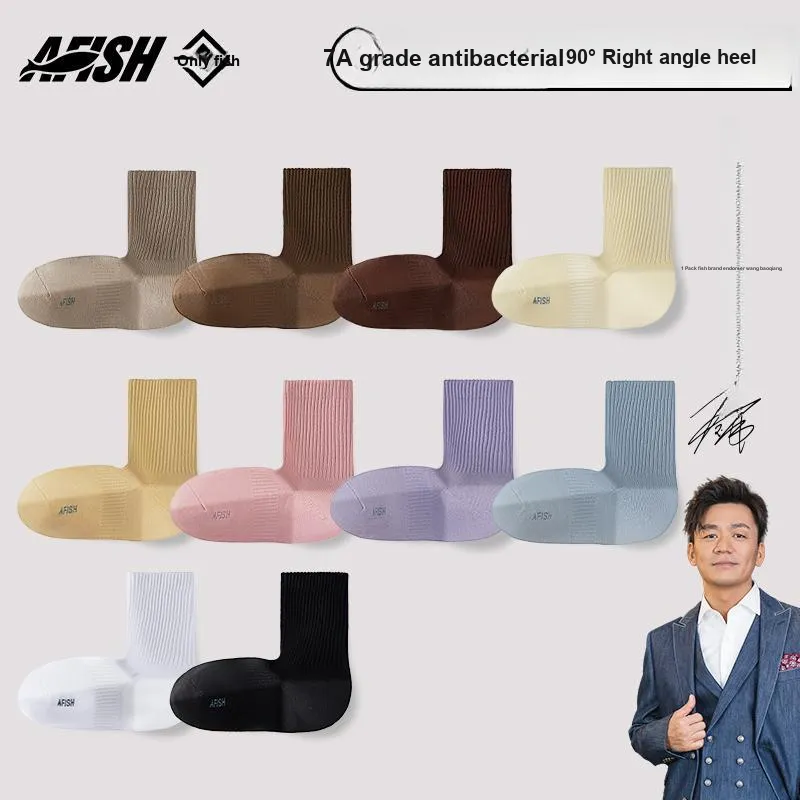 AFISH Mid-Calf Socks Women's Box 5-Pack-14