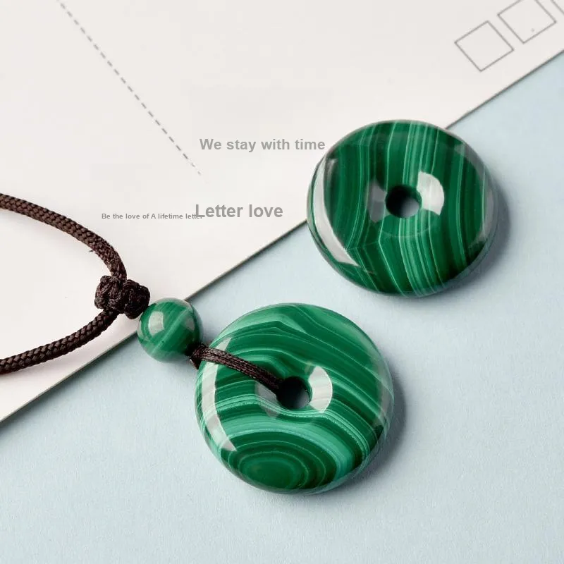 Lingfei Natural Malachite Pendants Unisex-3