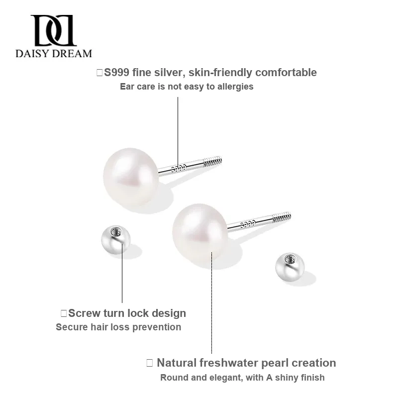 Daisy Dream 999 Fine Silver Stud Earrings Women's-1