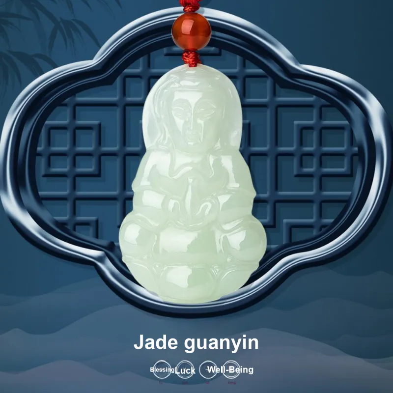 LAOMIAO Hetian Jade Pendants Pale Greenish White Jade Women's-1