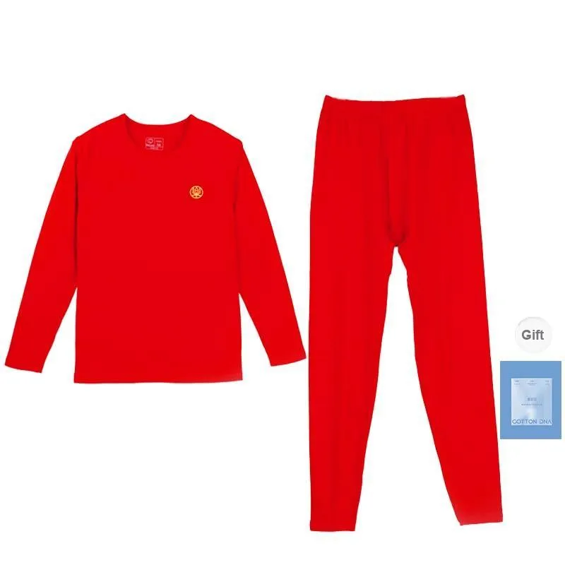 Cotton Gene Thermal Set Men's Gift Box Set China Red-0