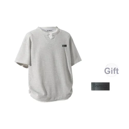 BRUMAIRE T-рубашка унисекс светлый серый включает брошь