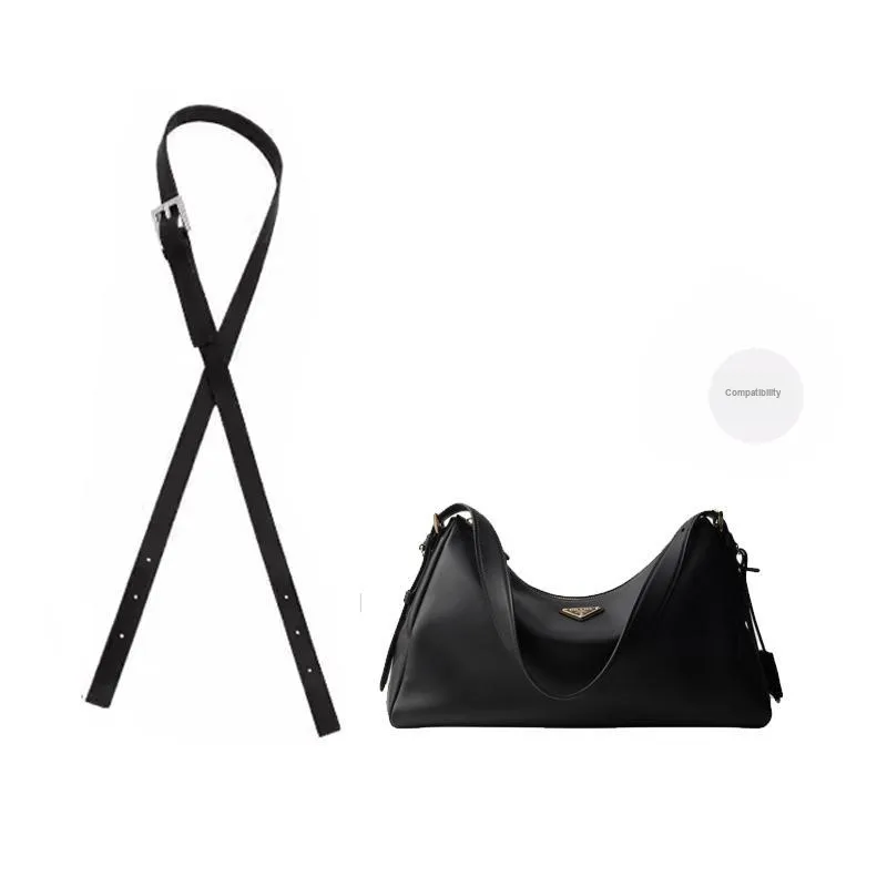 Cow Leather Bag Strap Women's Black-0