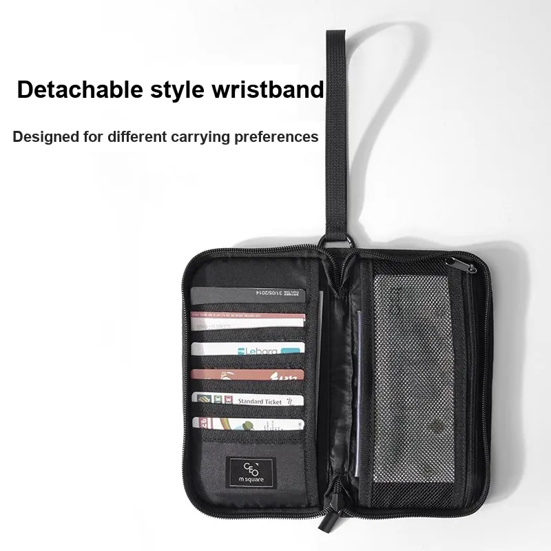 M Square Polyester Passport Holder Regular Unisex Black/Blue/Khaki-5