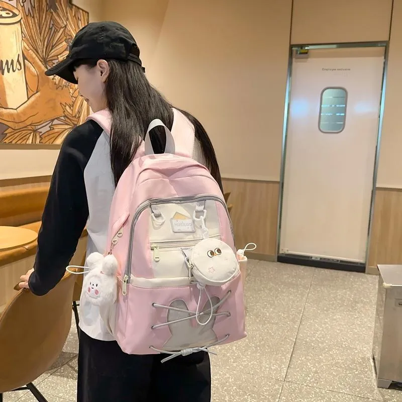 XIANGSU Nylon With PVC Backpack Women's Multicolor-13
