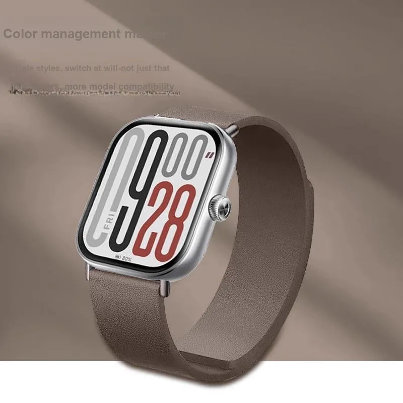 Yu Qing Watch Band Xiaomi Red Beige Compatibility Leather, Material-1