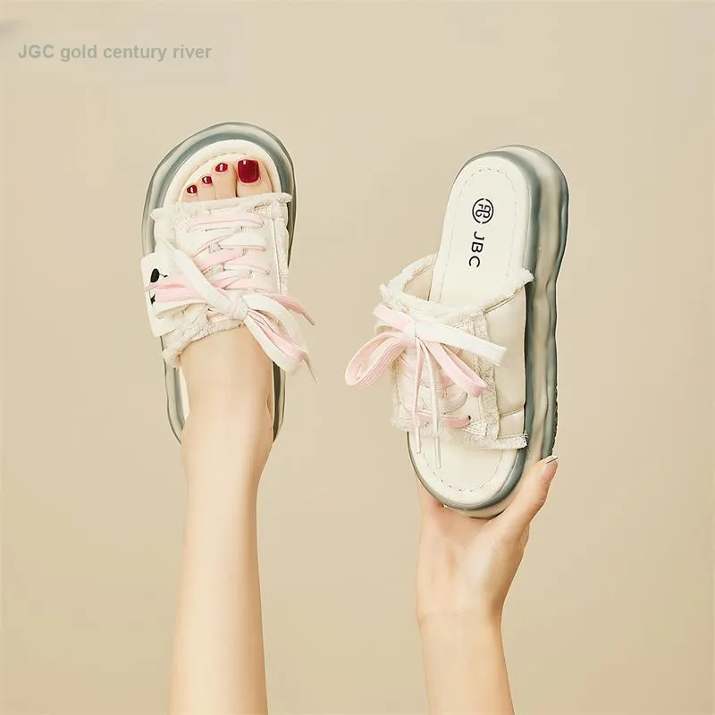 Jin Baichuan Leather Patchwork Odor Resistant Quick Dry Slide Slippers Women's-26
