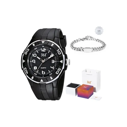 361° Кварцевый механизм Часы Мужские Черный циферблат