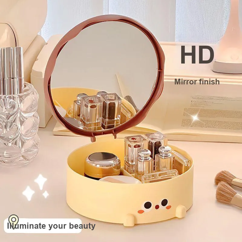 Future Maple Milk Cute Cake Make Up Mirrors Multifunction Mirror Finish Storage Box-1