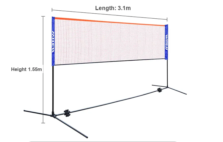 WITESS Foldable And Portable Badminton Nets Alloy Tube Indoor And Outdoor 2.1m 6.1 Beige-10