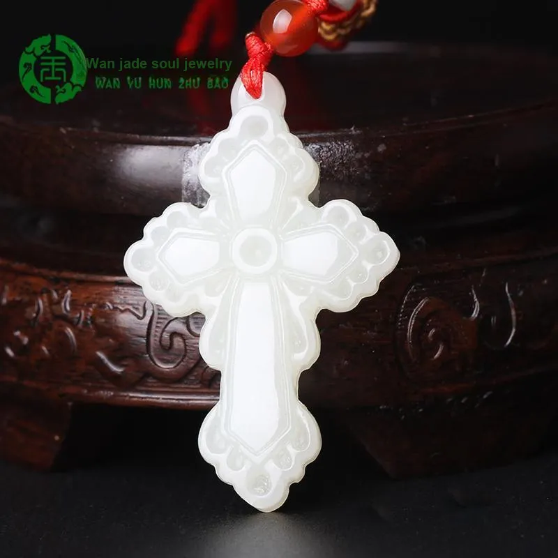 WANYUHUN Hetian Jade Pendants White Jade Unisex-2