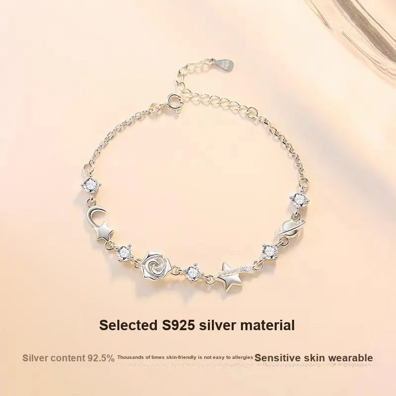 Regalrose 925 Sterling Silver Bracelets Unisex Silver-3