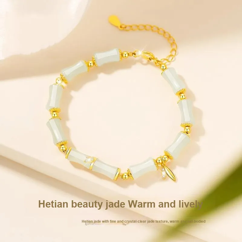 SGE Hetian Jade Bracelets Pale Greenish White Jade Women's-2