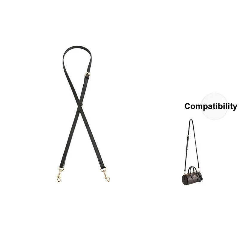 Luxury Care Artisan Workshop Artificial Leather Pen Tube Bag Strap Women's Black