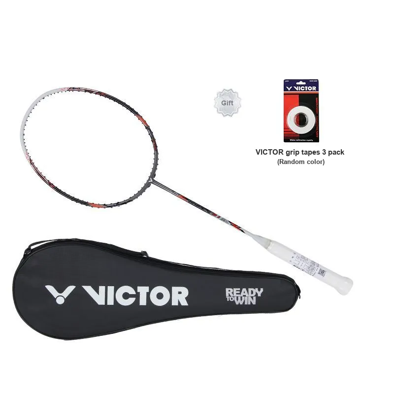 VICTOR THRUSTER K Collection TK 15 II Badminton Rackets Offensive Hard Head Advanced Level Unisex Single Grip Dark Gray-11