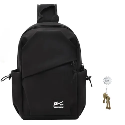 Warrior Nylon Sling Bag Shoulder Bag Crossbody Bag Regular Unisex Black