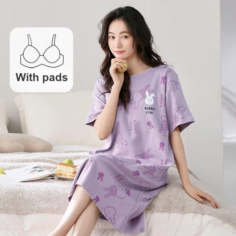 XISHE Nightgown Women's Light Purple-4