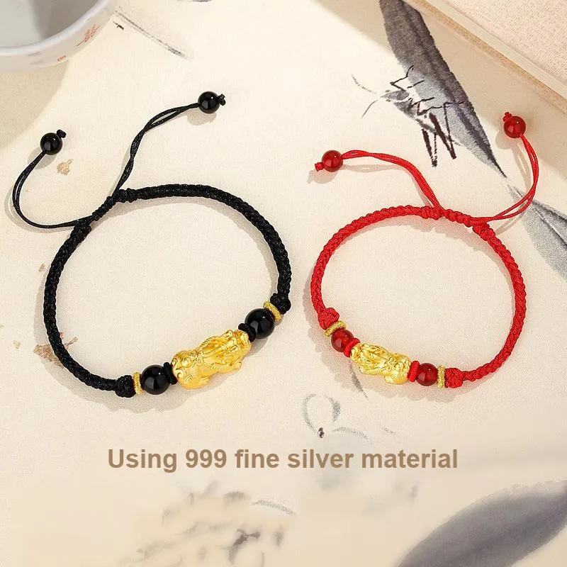CHOW TAI KING Obsidian Bracelets Unisex-4