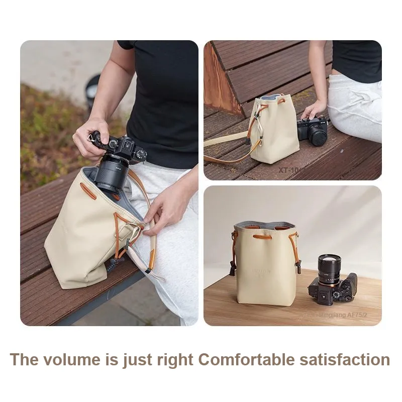 MINGJIANG Camera Bags Compatible With Nikon/Fujifilm/Canon/Sony Moisture Absorption Breathable PU Leather Material-1