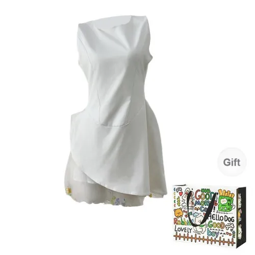 BVODE Sleeveless Dresses Women's White Shopping Bag