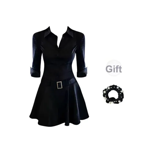 JSUHH Длинное платье с длинными рукавами женское