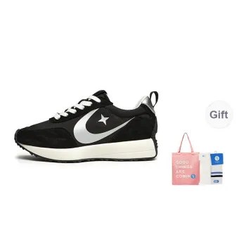 GONGJI Star Moon Shared Destiny Lightweight Height Increasing Low-Top Casual Shoes Women's Jet Black