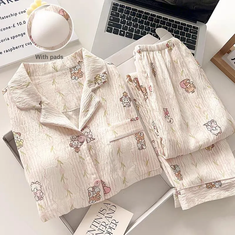 XIAFENYAN Pajama Set Women's Apricot-1