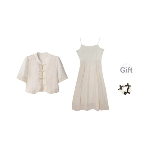 TURN UP Комплект с юбкой Женские Абрикосовый Двухкомпонентный комплект + Резинка для волос с бантом + Подарок