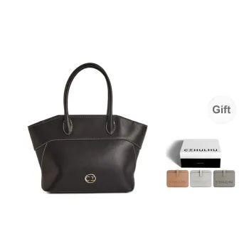 Cthulhu Cow Leather Smiley Face Tote Shoulder Bag Crossbody Bag Handbag Medium Size Women's Brown/Black