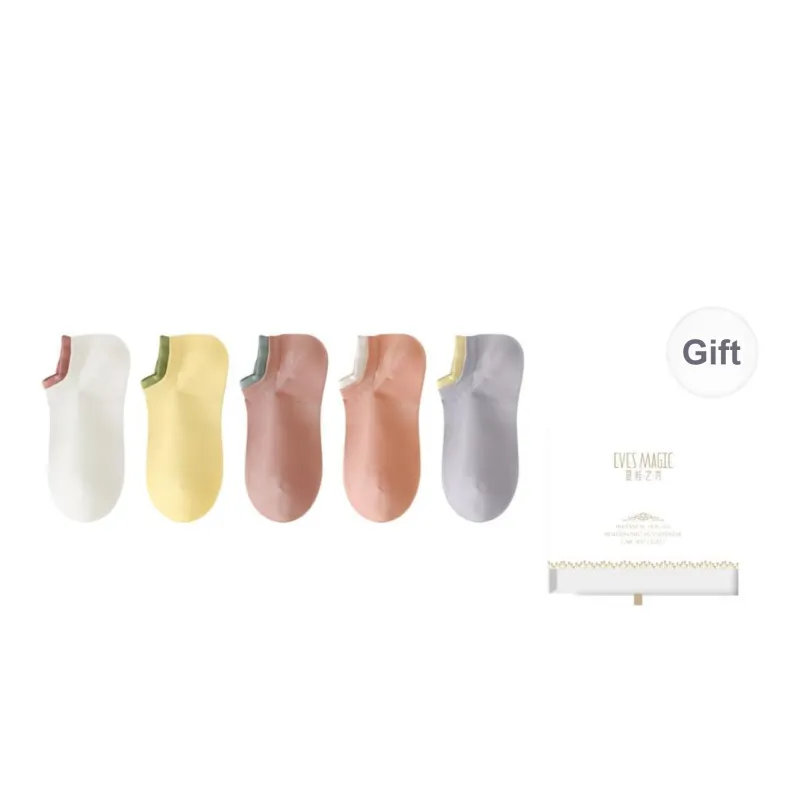 XIA.WA.ZHI.XIU No Show Socks Women's Shopping Bag 5 Pack-10