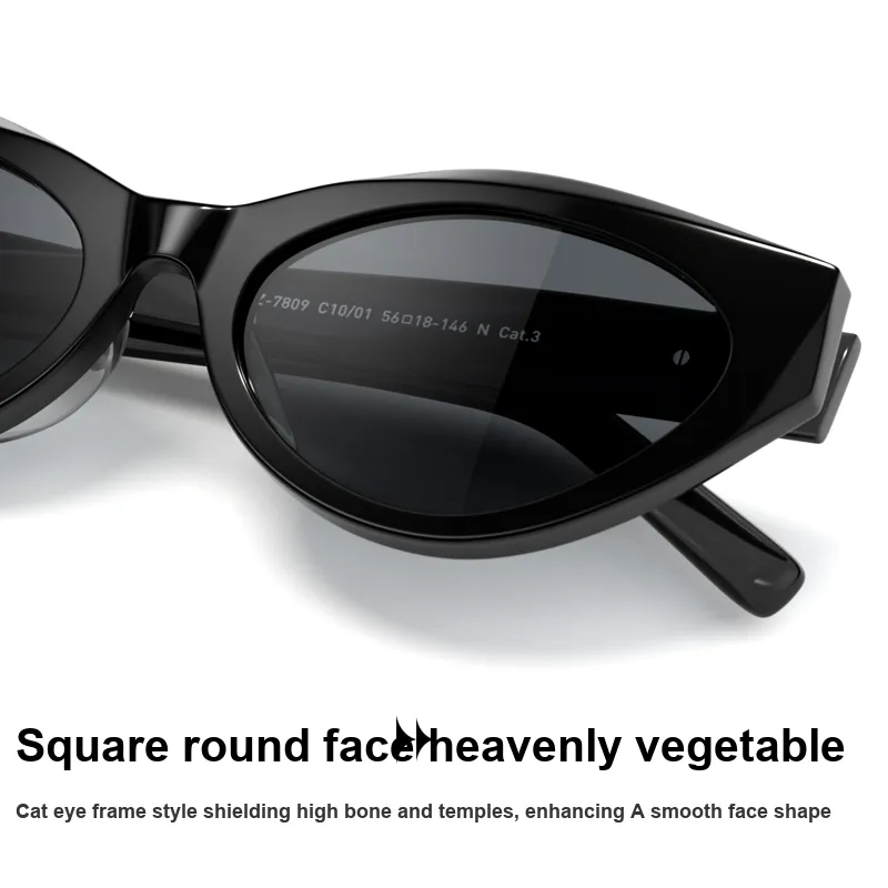 PARZIN Plate Frame Cat Eye Sunglasses Unisex-2