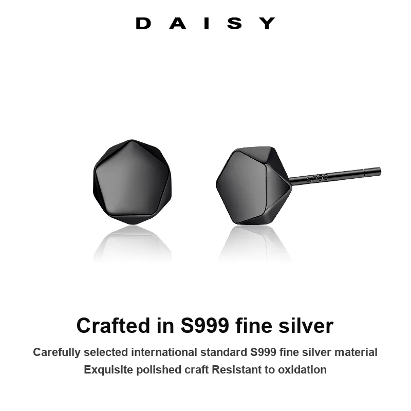 Daisy Dream 999 Fine Silver Stud Earrings Unisex-4