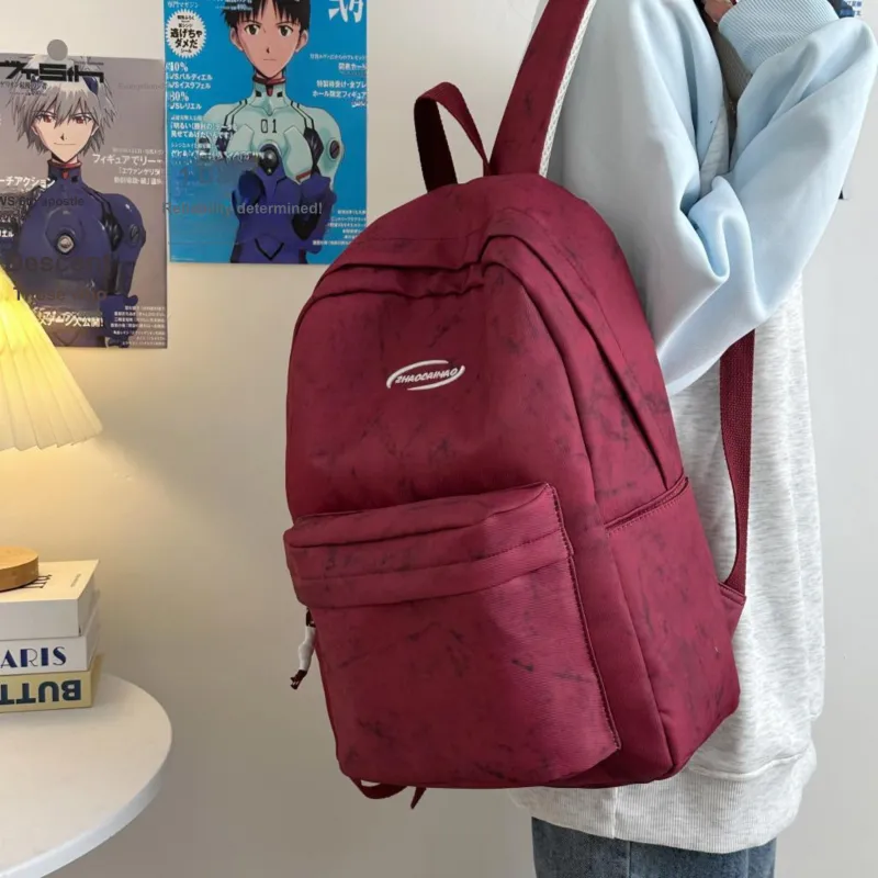 Yalu Nylon Backpack Regular Unisex Black/Red/Green/Blue/White-8