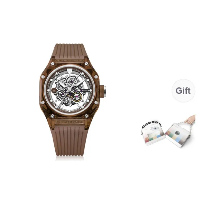 NIVADA Automatic Mechanical Movement Women's Watch Watch Cut-Out Dial Silicone Strap-8