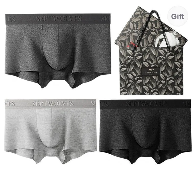 SEPTWOLVES Underwear Gift Box Men's 3 Pack Gift Box Set+Shopping Bag-52