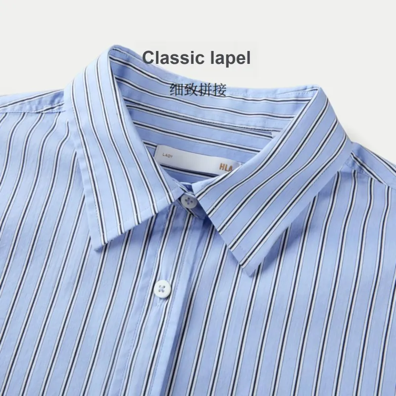 HLA Shirts Women's Light Blue Stripes Y9-2