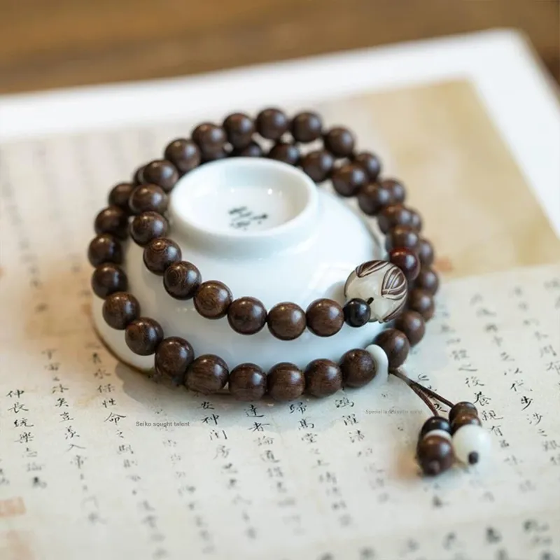 JINGCHENGGOU Green Sandalwood Wooden Bracelets Unisex-8