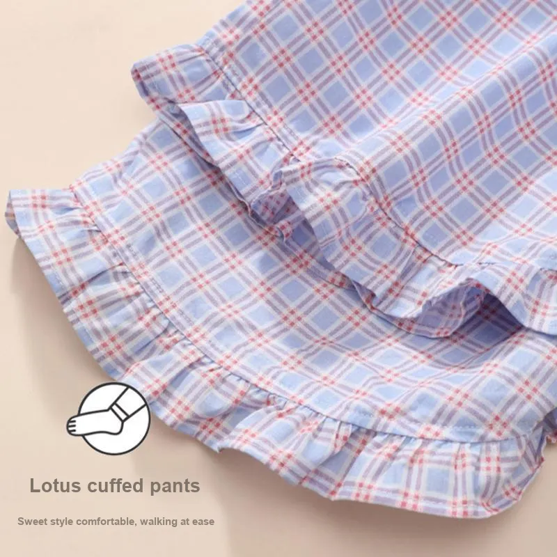 FENTENG Pajama Set Women's Purple Plaid-4