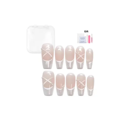 Yun Yue Joe Балетки Французский Aurora Розовый Мягкий Линия False Nail Прямоугольный 30MM