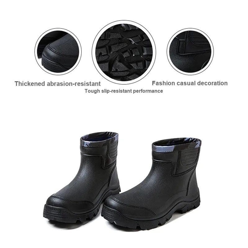 ENGMARSS Rain Boots Unisex Black-4