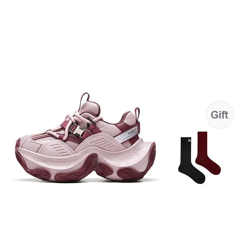 XMZY Dune Series Sandalwood Height Increasing Wear-Resistant Low-Top Chunky Sneakers Unisex-45